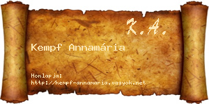 Kempf Annamária névjegykártya